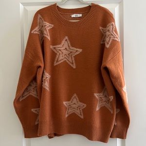 Talulah Royal Star Sweater Rust Orange Sz L